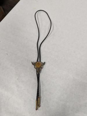 1897 Indian Head Coin On Steer Head Bolo Tie