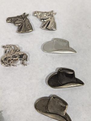 Western Cowboy Button Covers & Pins