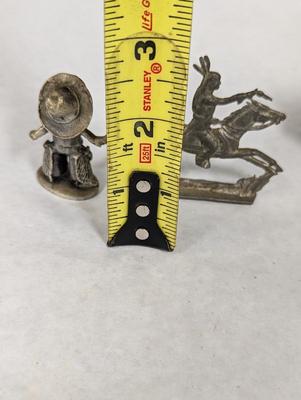 Pot Metal Horse Lead Native American & Horse Pewter Figurine Boy Sheriff Statue
