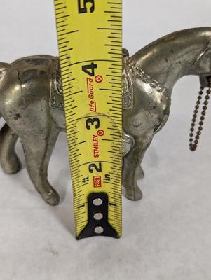 Pot Metal Horse Lead Native American & Horse Pewter Figurine Boy Sheriff Statue