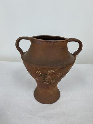 Vintage Double Handled Handpainted Pottery Vase