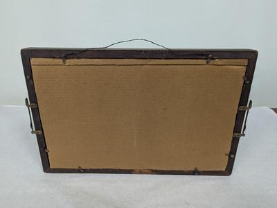 Vintage Art Deco Glass & Wooden Tray