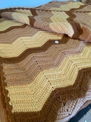 Vintage Brown and Yellow Crocheted