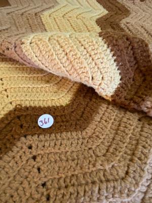 Vintage Brown and Yellow Crocheted