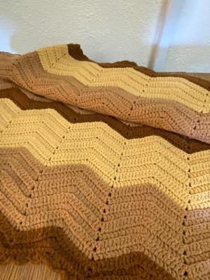 Vintage Brown and Yellow Crocheted