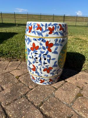 Vintage Chinese Porcelain Hand Painted Garden Stool