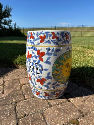 Vintage Chinese Porcelain Hand Painted Garden Stool