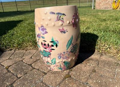 Vintage Porcelain Hand Painted Garden Stool
