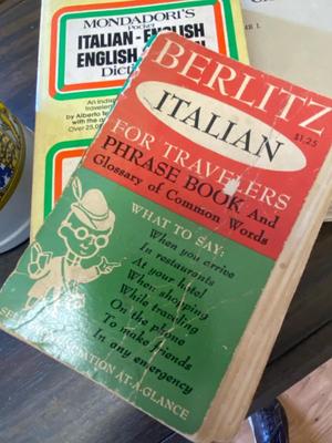 Vintage Italian Books and German Stein