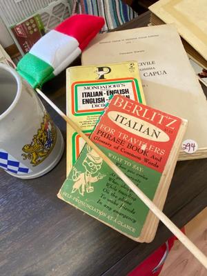 Vintage Italian Books and German Stein