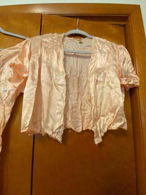 Vintage Light Pink Slip Nightgown with Lace, Embroidery, and Cover