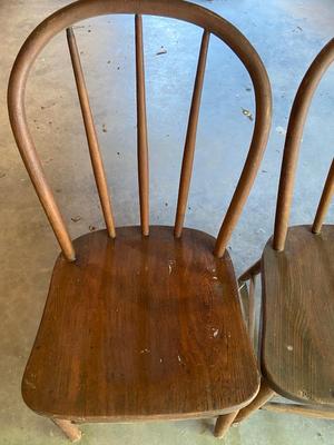 Vintage Looped Spindle Back Chairs, Pair