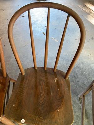 Vintage Looped Spindle Back Chairs, Pair