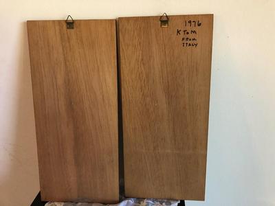 Vintage Italian Floral Wood Inlay Wall Art, Pair