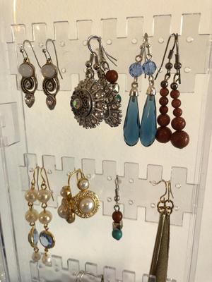 Earrings and Plastic Storage Tray