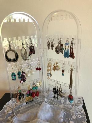 Earrings and Plastic Storage Tray