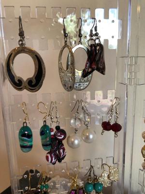 Earrings and Plastic Storage Tray