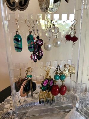 Earrings and Plastic Storage Tray