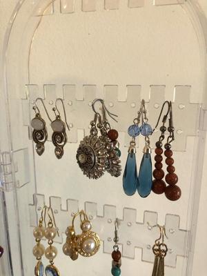 Earrings and Plastic Storage Tray