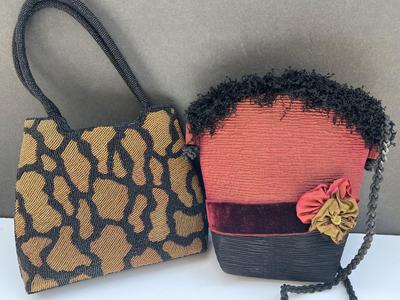 Two Vintage Beaded Animal & Parisian Style Handbag