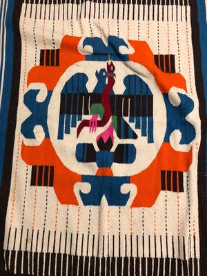 Vintage Blue Mexican Blanket/Rug
