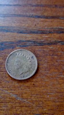 LOT 126 1907 INDIAN HEAD PENNY