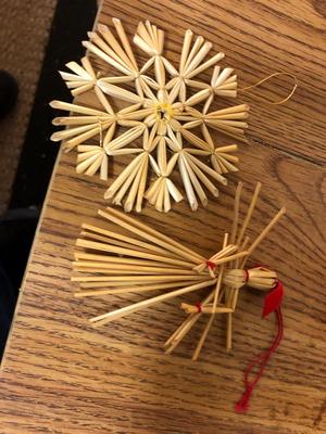 Handwoven Straw Folk Art Nativity Display