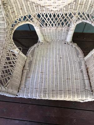 Vintage White Wicker Chair