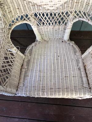 Vintage White Wicker Chair