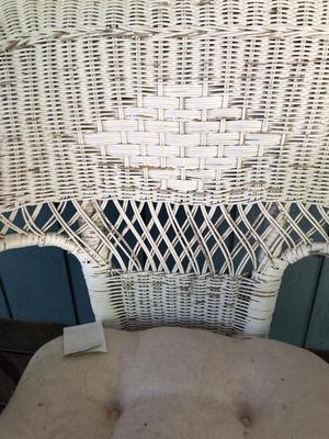 Vintage White Wicker Chair