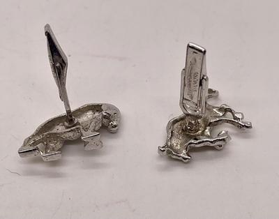 Sterling Silver Cuff Links - Bear & Bull Wall Street Icons