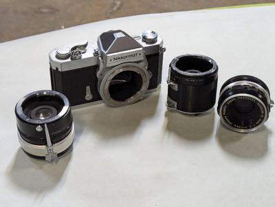 Nikkormat Camera With Nikkor-H, Vivitar Automatic Tele Convertor