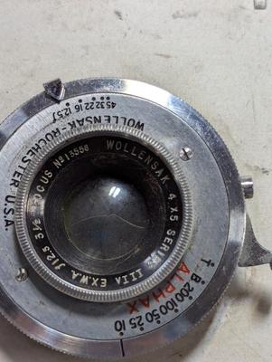 Wollensak-Rochester 4x5 Series III Lens