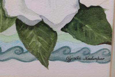 Framed Original Magnolia Art by Gisela Niedenfuer