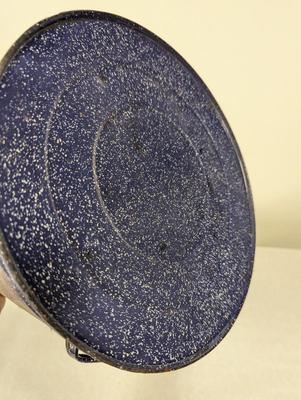 Vintage Blue Enamel Coffee Pot With White Speckles