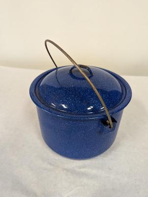 Vintage Blue Speckled Enamelware Cookware