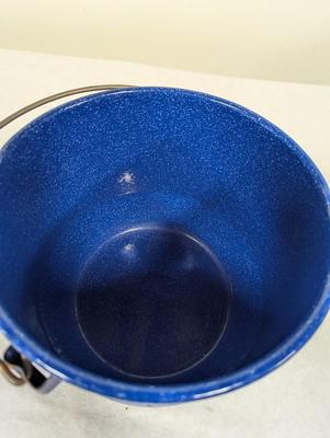 Vintage Blue Speckled Enamelware Cookware