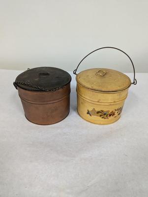 Vintage Art Metal Buckets