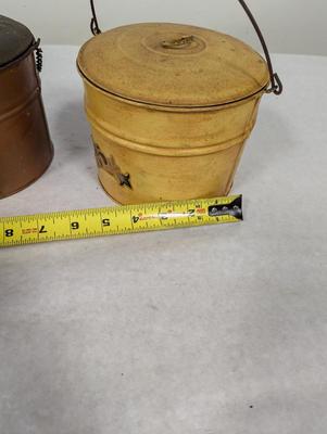 Vintage Art Metal Buckets