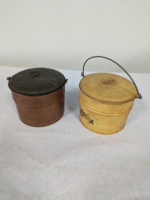Vintage Art Metal Buckets