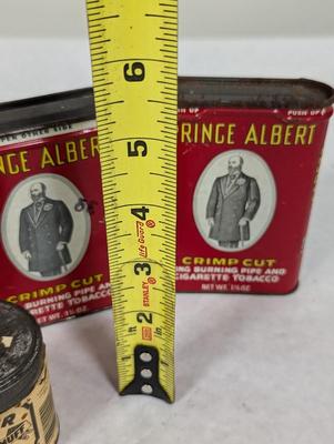 Vintage Tin Cans Superior Snuff Prince Albert & Handpainted Tins