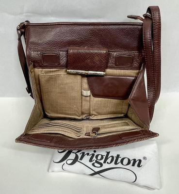 Brighton Acoma brown leather Organizer Convertible Crossbody Shoulder Bag Purse