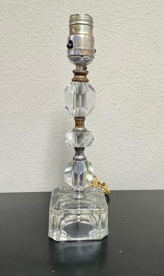Leviton Vintage Crystal Geometric Cube Prism Lamp