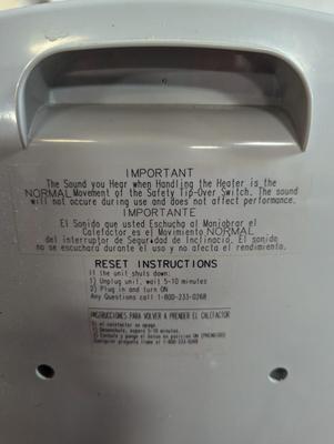 Lasko Movable Air Heater Model 6251