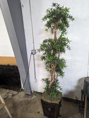 Artificial Tree With Metal Planter