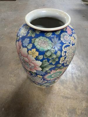Decorative Asian Floral Floor Vase