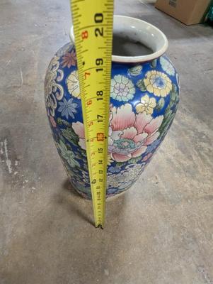Decorative Asian Floral Floor Vase