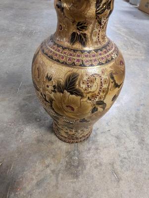 Decorative Asian Floral Floor Vase