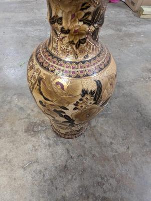 Decorative Asian Floral Floor Vase