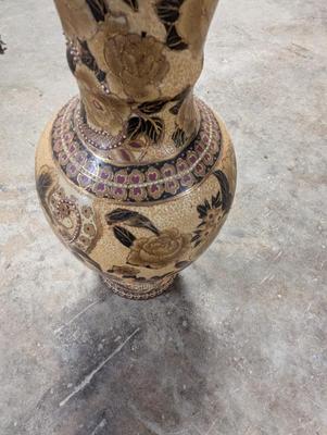 Decorative Asian Floral Floor Vase